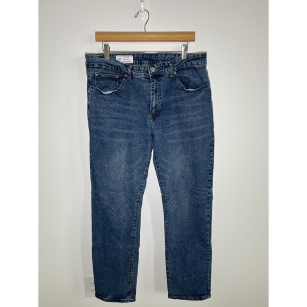 Gap Jeans Mens 34x32 Blue Original Straight Mid Rise Dark Wash Denim